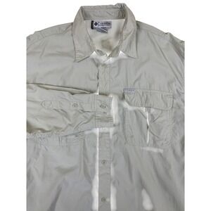 Columbia Titanium Mens XL Tan Nylon Ripstop Long Sleeve Fishing Hiking Shirt